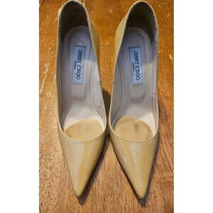 Jimmy Choo Pumps Pointed Toe Size 38 Size 8 Beige Tan Nude Gold